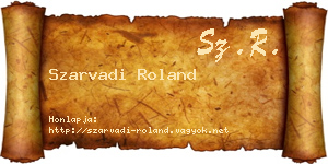 Szarvadi Roland névjegykártya